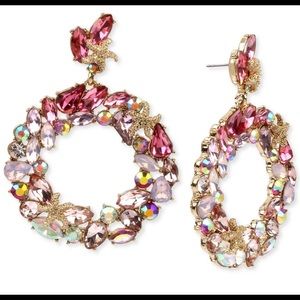 Betsey Johnson Pink Crystal Starfish earrings NWT!